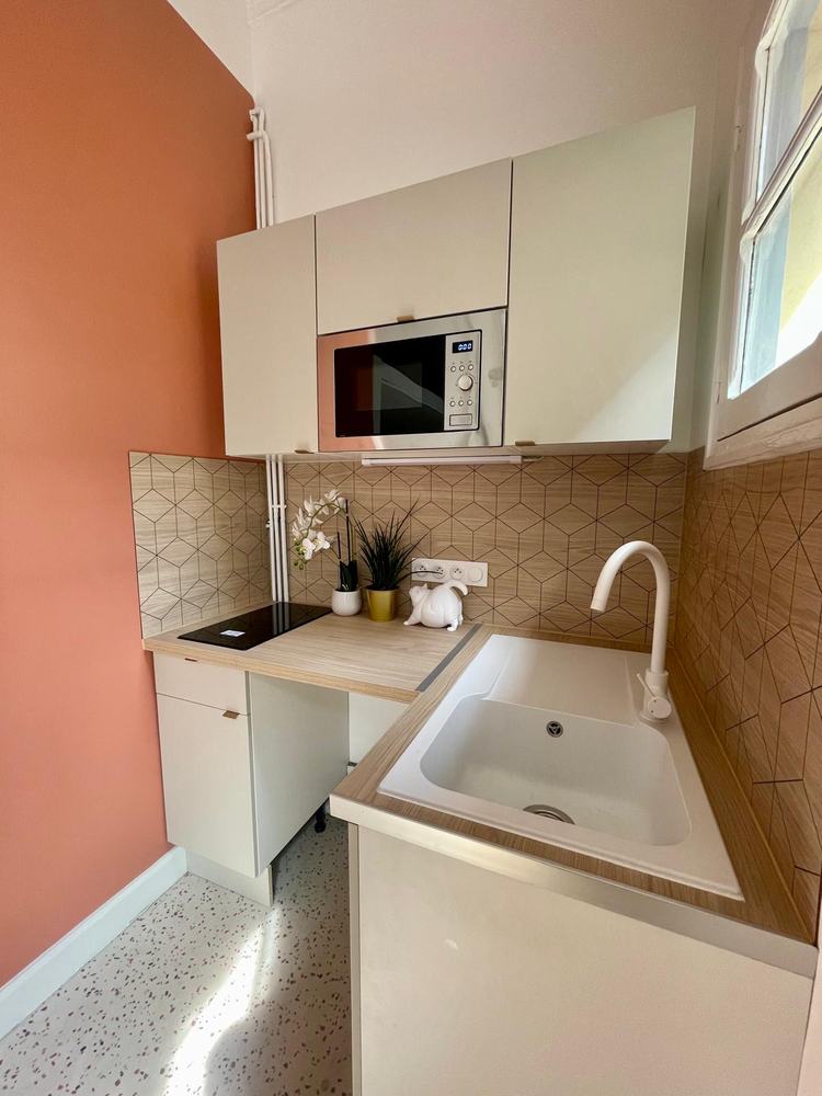 Kitchenette réalisée après travaux